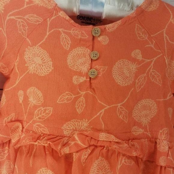 Osh kosh Genuine Kids 18 months Orange Fall Floral Infant Top blouse peplum bott - Picture 3 of 8